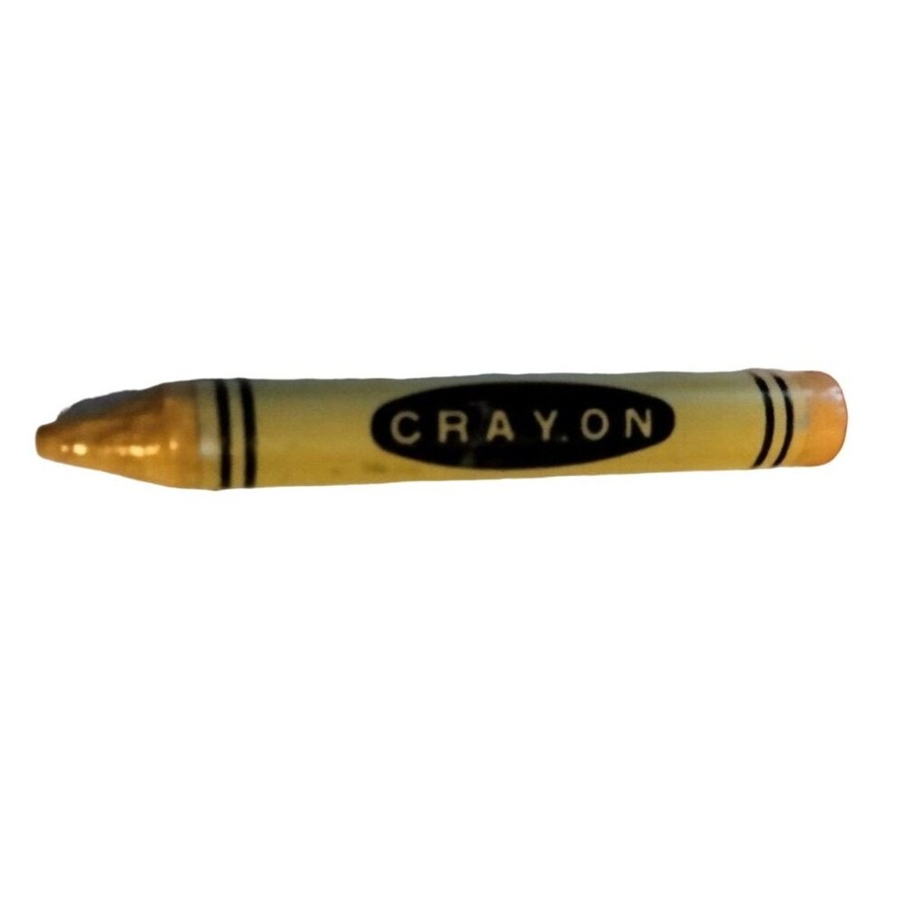 Yellow Crayon Hair Clip Barrette Vintage 1960